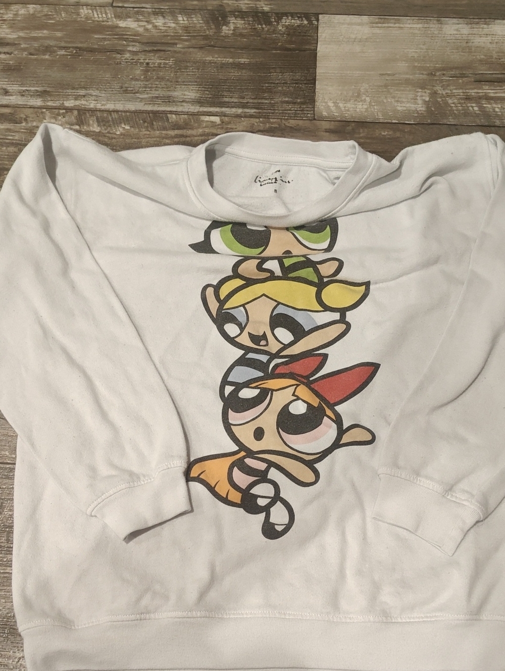 White Powerpuff Girls Graphic Sweatshirt - Blossom, Bubbles & Buttercup